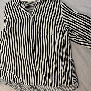 Black and White Striped Blouse
